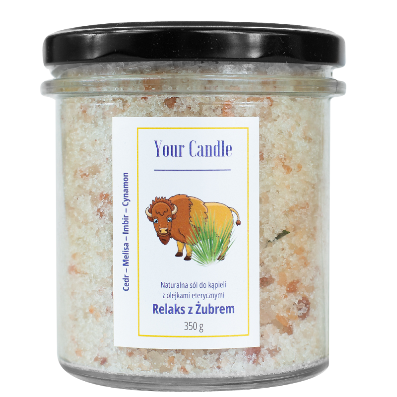 Sól Do Kąpieli Naturalna Z Olejkami Eterycznymi Relaks Z Żubrem 350 G - Your Candle