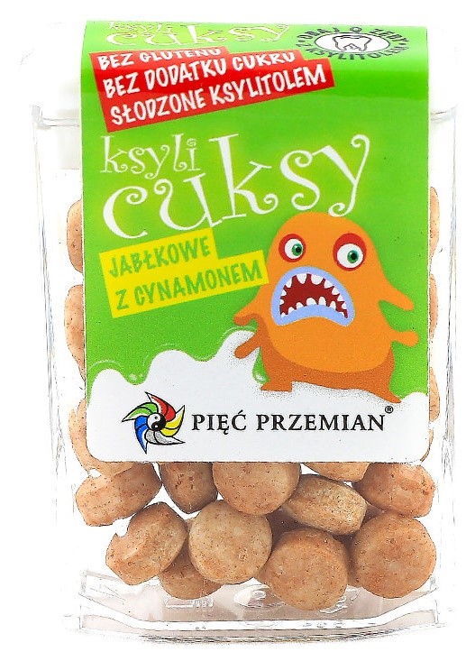 Cukierki Z Ksylitolu Ksylicuksy O Smaku Jabłkowo - Cynamonowym Bezglutenowe 13 G - Pięć Przemian