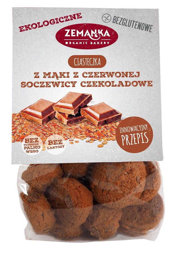 Ciastka Z Mąki Z Czerwonej Soczewicy Czekoladowe Bezglutenowe Bio 100 G - Zemanka
