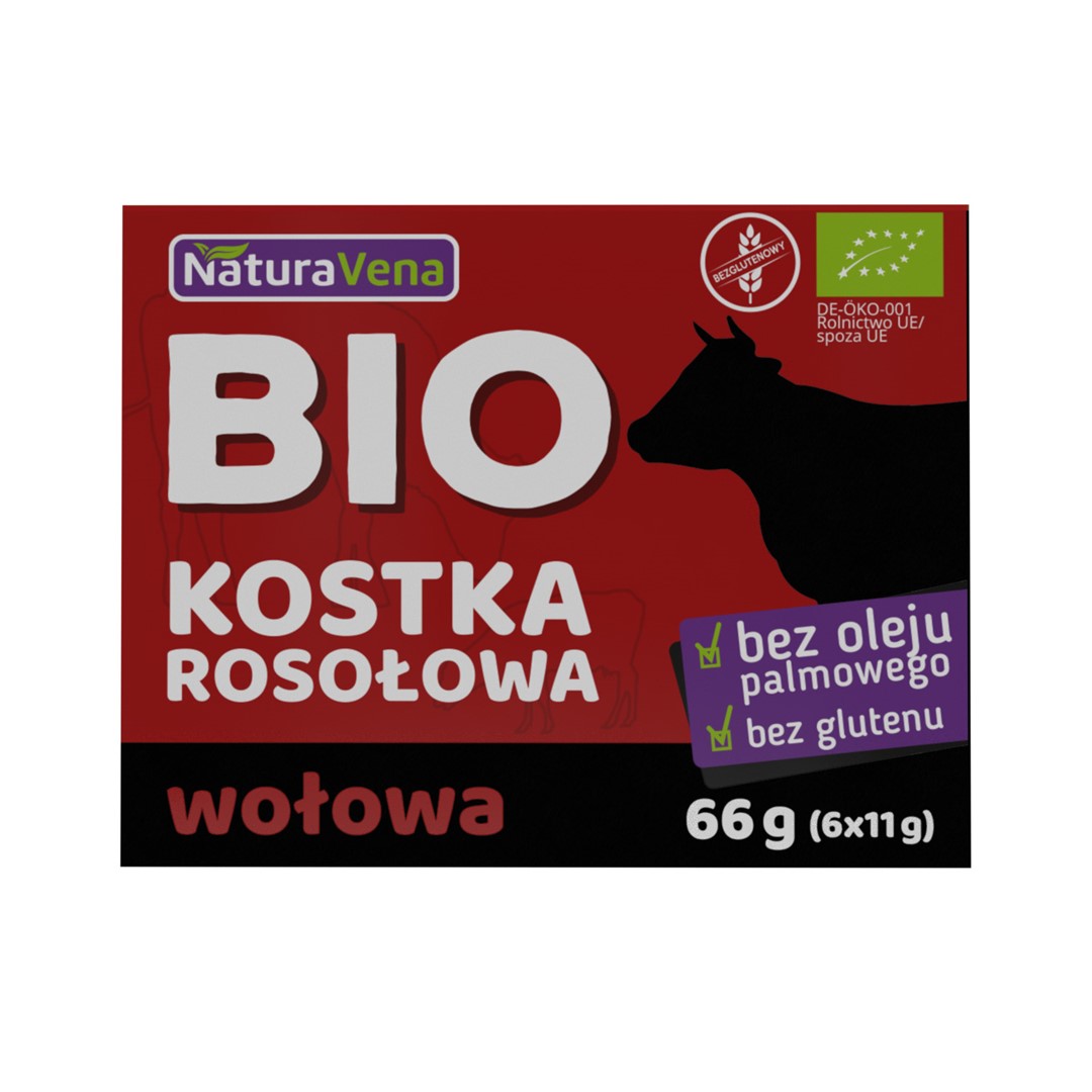 Bulion - Kostki Wołowe Bezglutenowe Bio 66 G - Naturavena