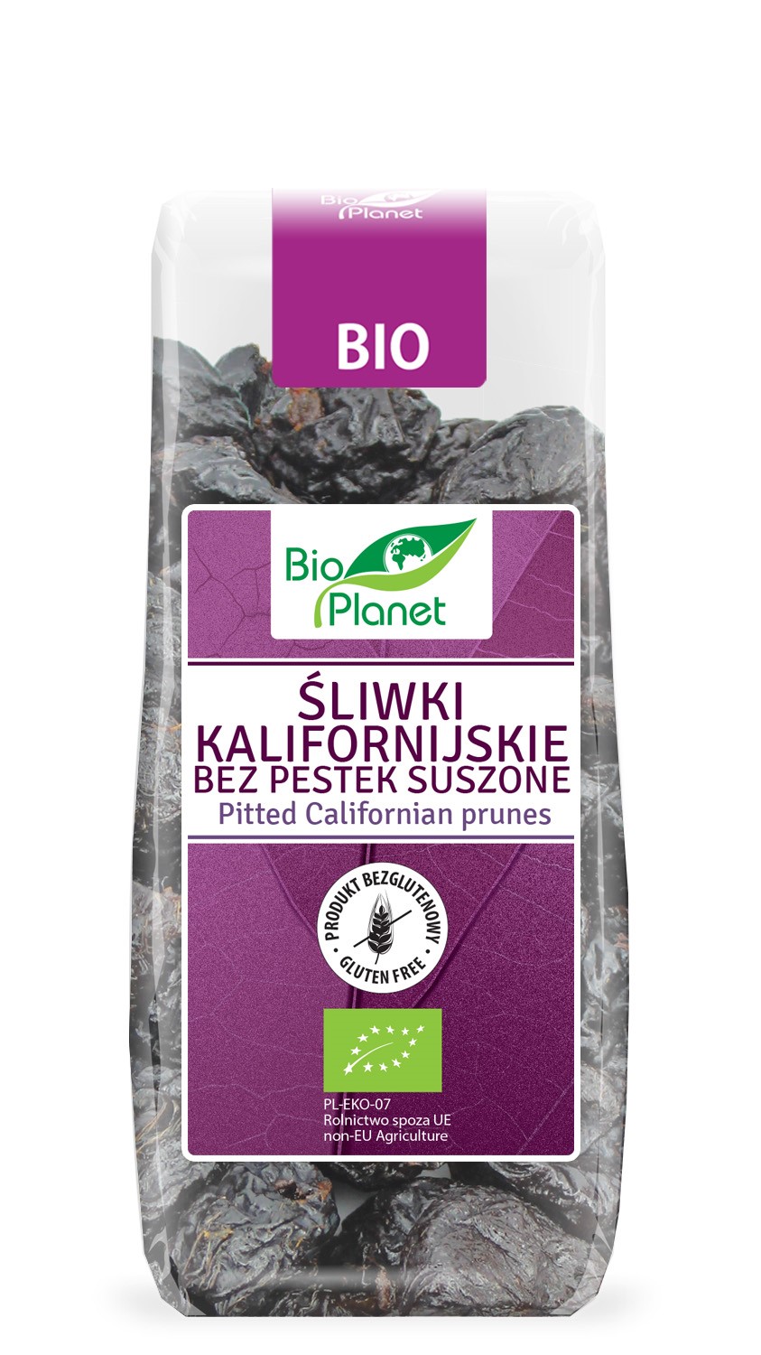 Śliwki Kalifornijskie Bez Pestek Bezglutenowe Bio 200 G - Bio Planet