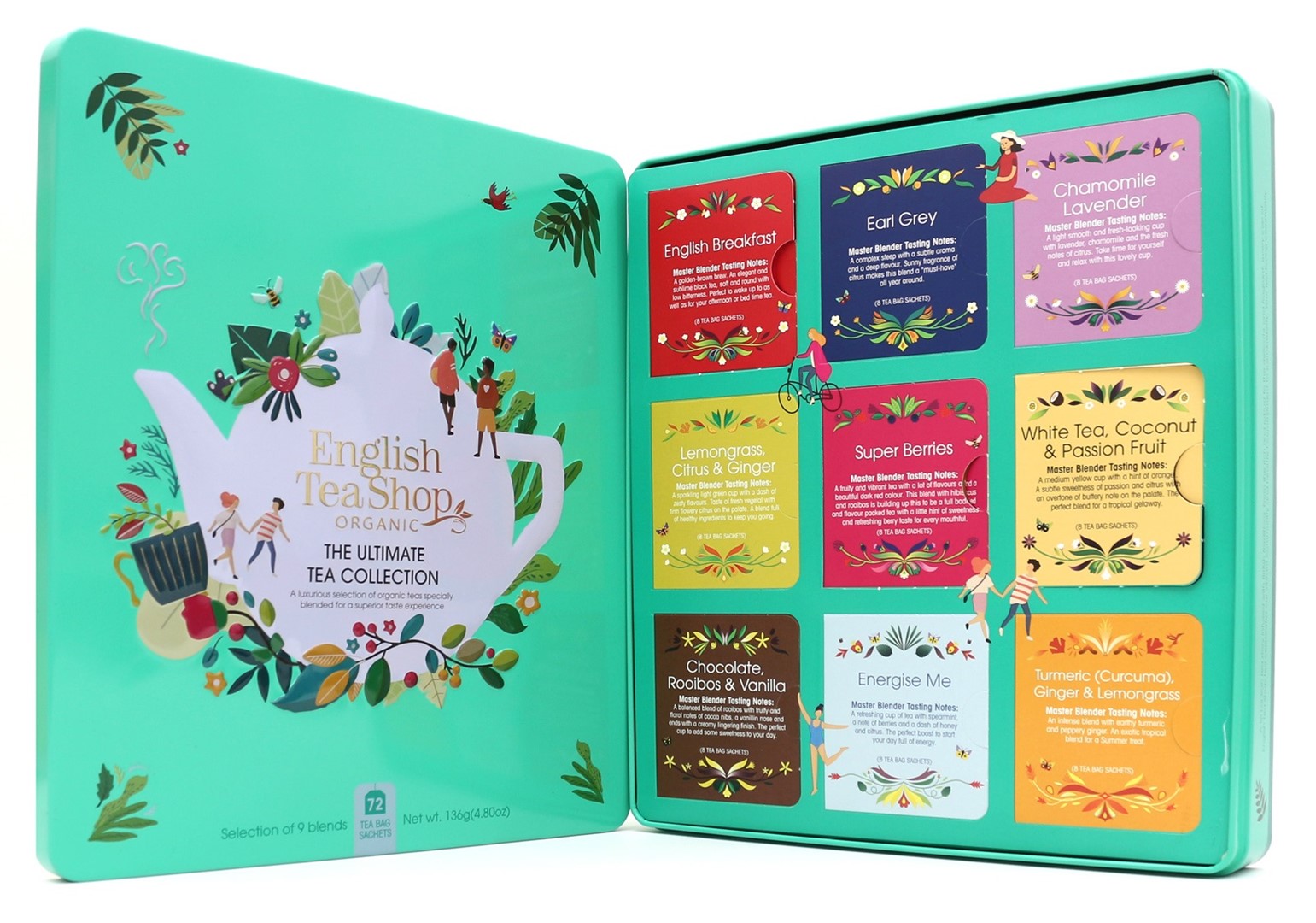Mega Zestaw Herbat I Herbatek Codziennych Bio W Puszce (The Ultimate - 9 Smaków) (72 X 1,8 G) 136 G - English Tea Shop