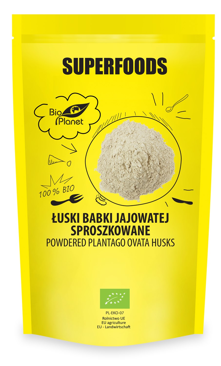 Łuski Babki Jajowatej Sproszkowane Bio 150 G - Bio Planet