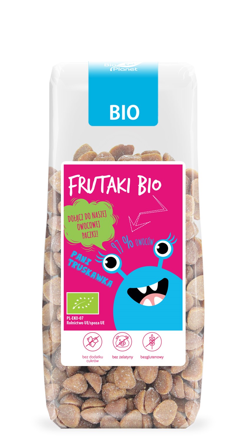 Żelki Pani Truskawka Bez Dodatku Cukrów Bezglutenowe Bio 100 G - Frutaki