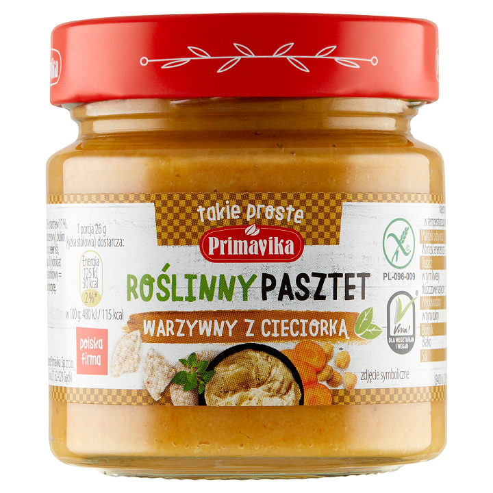 Pasztet Warzywny Z Cieciorką Bezglutenowy 160 G - Primavika