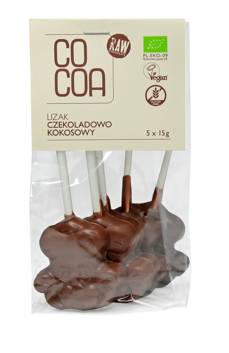 Lizaki Czekoladowo - Kokosowe Bezglutenowe Bio (5 X 15 G) 75 G - Cocoa