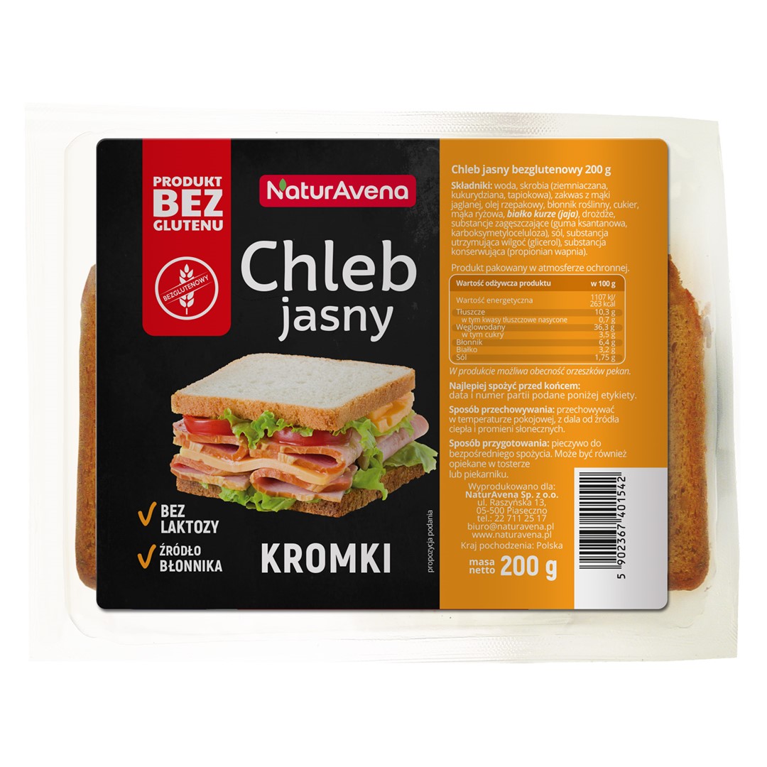 Chleb Jasny Bezglutenowy 200 G - Naturavena
