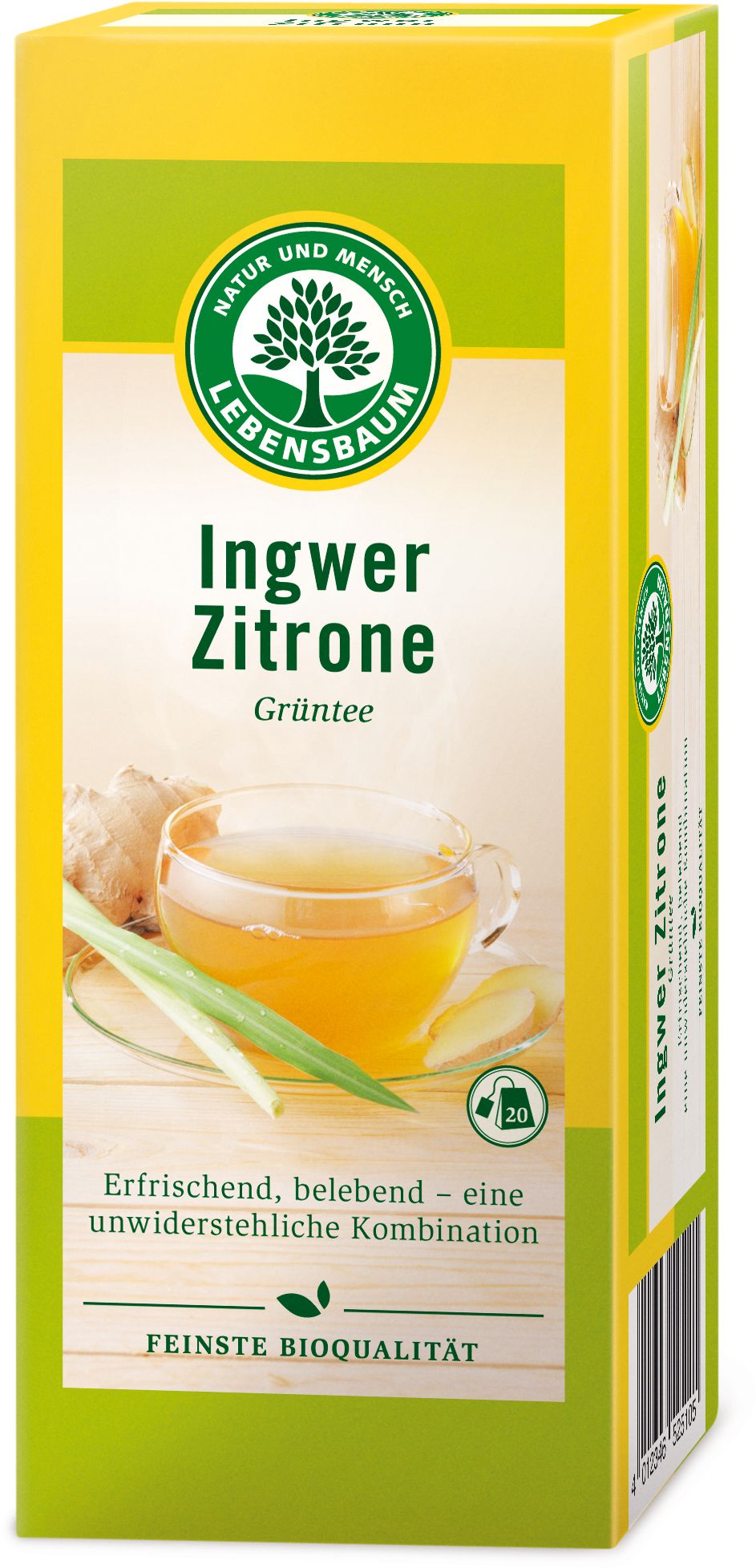 Herbata Zielona Imbir - Cytryna Ekspresowa Bio (20 X 2 G) 40 G - Lebensbaum
