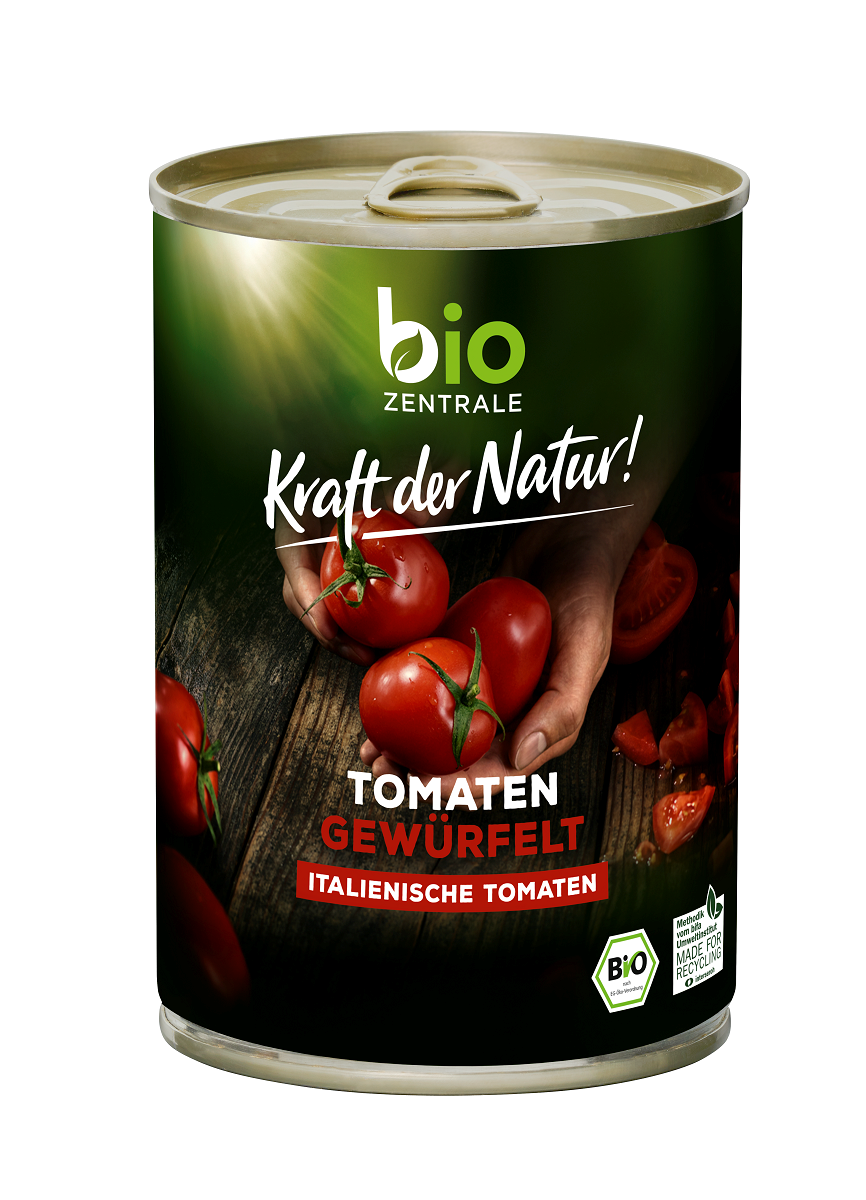 Pomidory Krojone W Soku Pomidorowym Bezglutenowe Bio 400 G (240 G) - Bio Zentrale