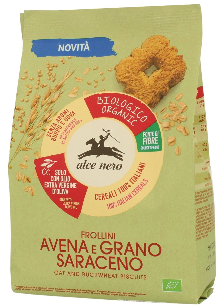 Ciastka Owsiano - Gryczane Z Oliwą Z Oliwek Extra Virgin (14 %) Bio 250 G - Alce Nero