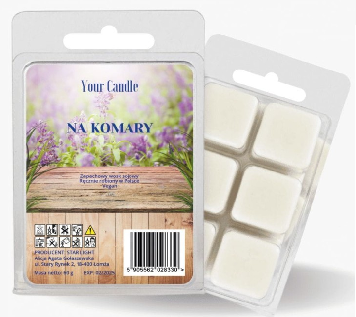 Wosk Zapachowy Sojowy Na Komary (6 X 10 G) 60 G - Your Candle (Produkt Sezonowy)
