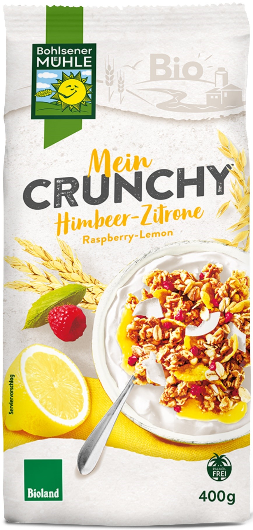 Crunchy Jogurtowo - Cytrynowe Z Malinami Bio 400 G - Bohlsener Muehle