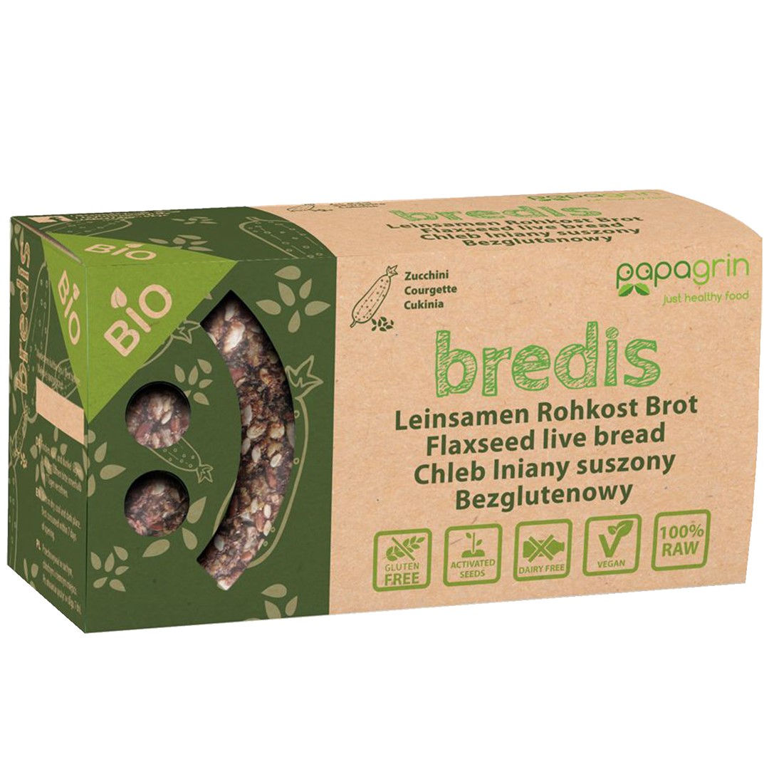 Chleb Lniany Suszony Z Cukinią Bezglutenowy Bio 70 G - Papagrin