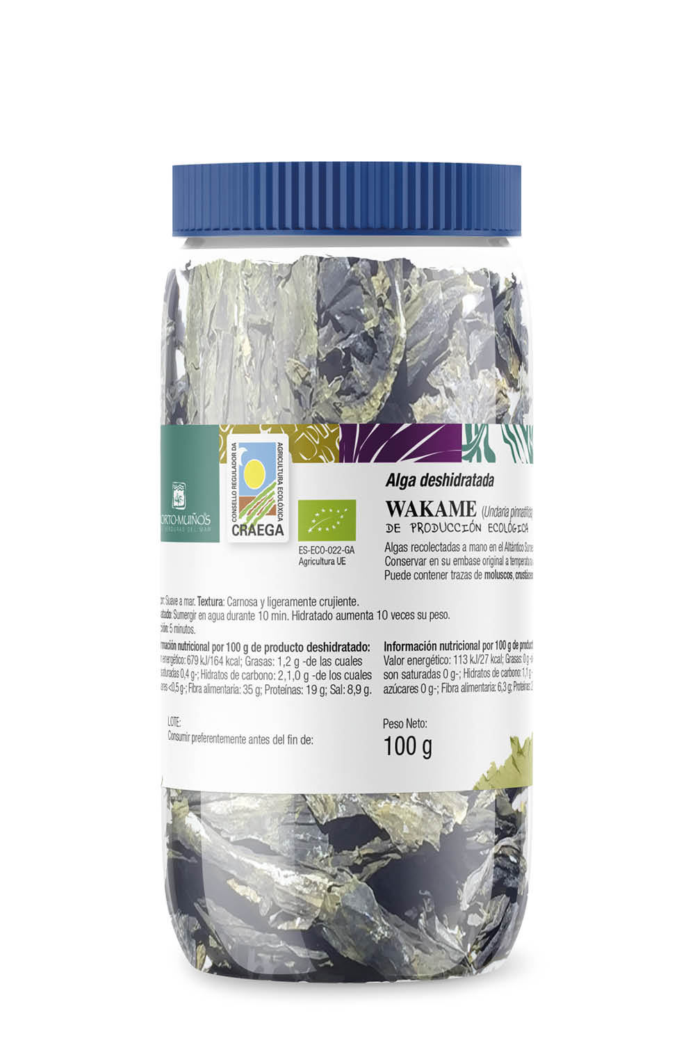 Algi Morskie Suszone - Wakame Bio 100 G - Porto Muinos