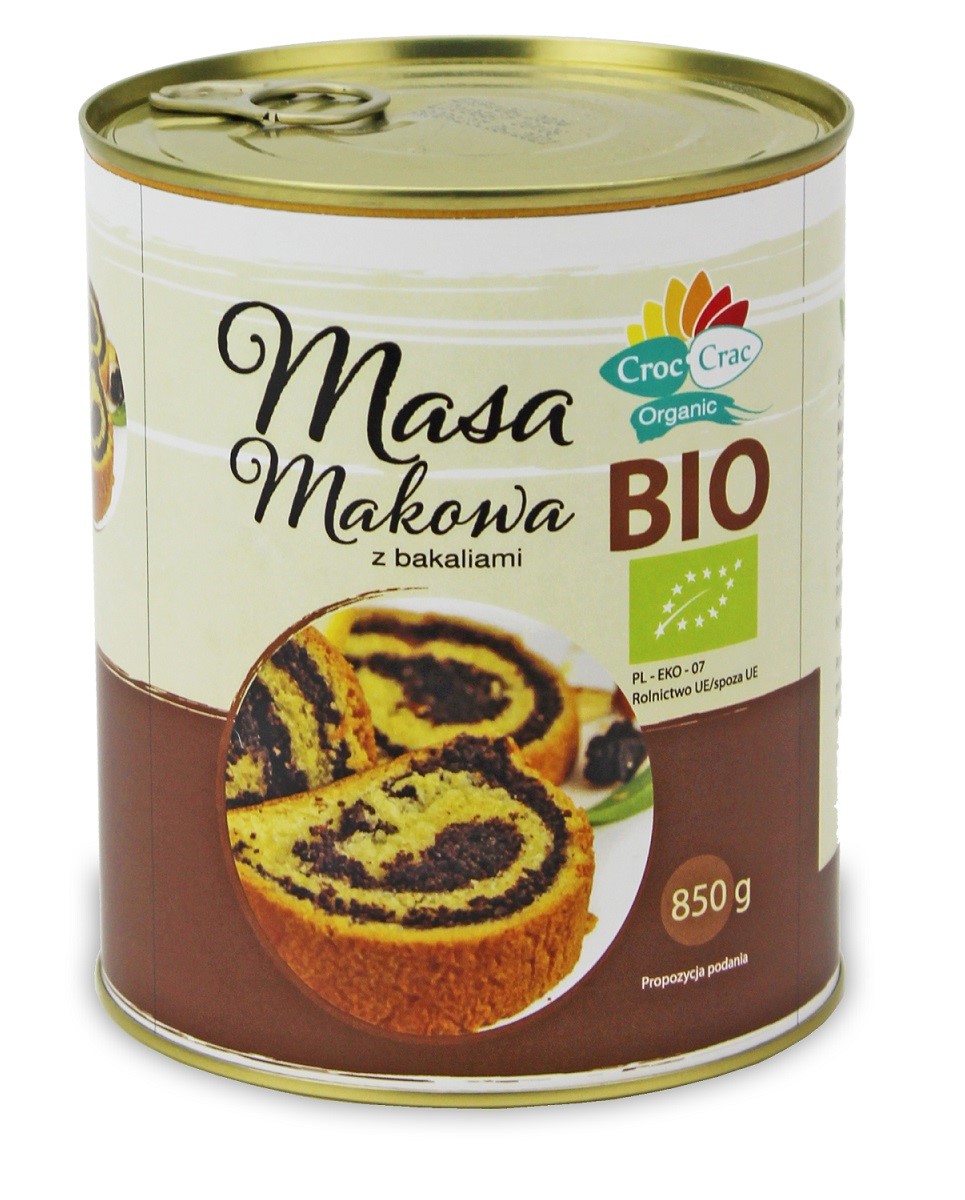 Masa Makowa Z Bakaliami Bio 850 G (Puszka) - Croc-Crac (Bioveri)