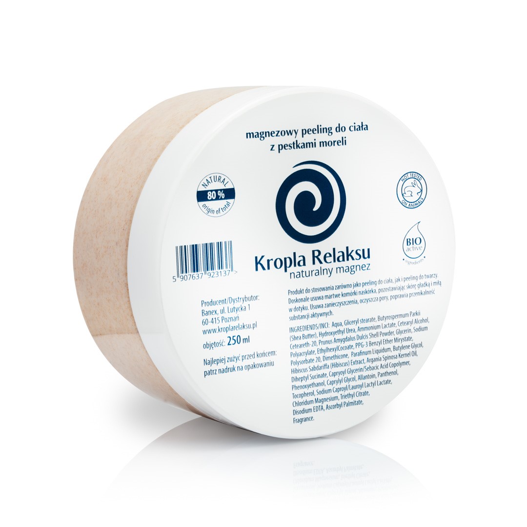 Peeling Do Ciała Magnezowy Z Pestkami Moreli 250 Ml - Kropla Relaksu