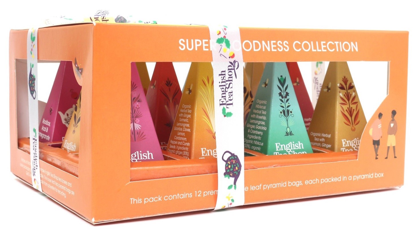 Kolekcja Herbatek Owocowo - Ziołowych Bio Piramidki (Super Goodness - 6 Smaków) (12 X 2 G) 24 G - English Tea Shop