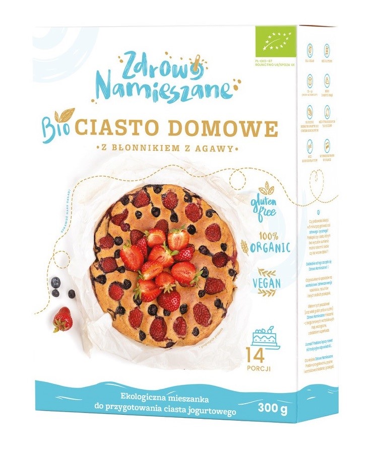 Mieszanka Na Ciasto Domowe Z Błonnikiem Z Agawy Bezglutenowa Bio 300 G - Zdrowo Namieszane