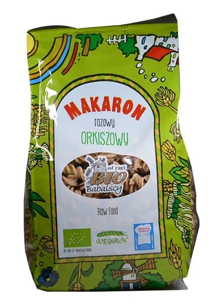 Makaron (Orkiszowy Razowy) Świderki Bio 400 G - Babalscy