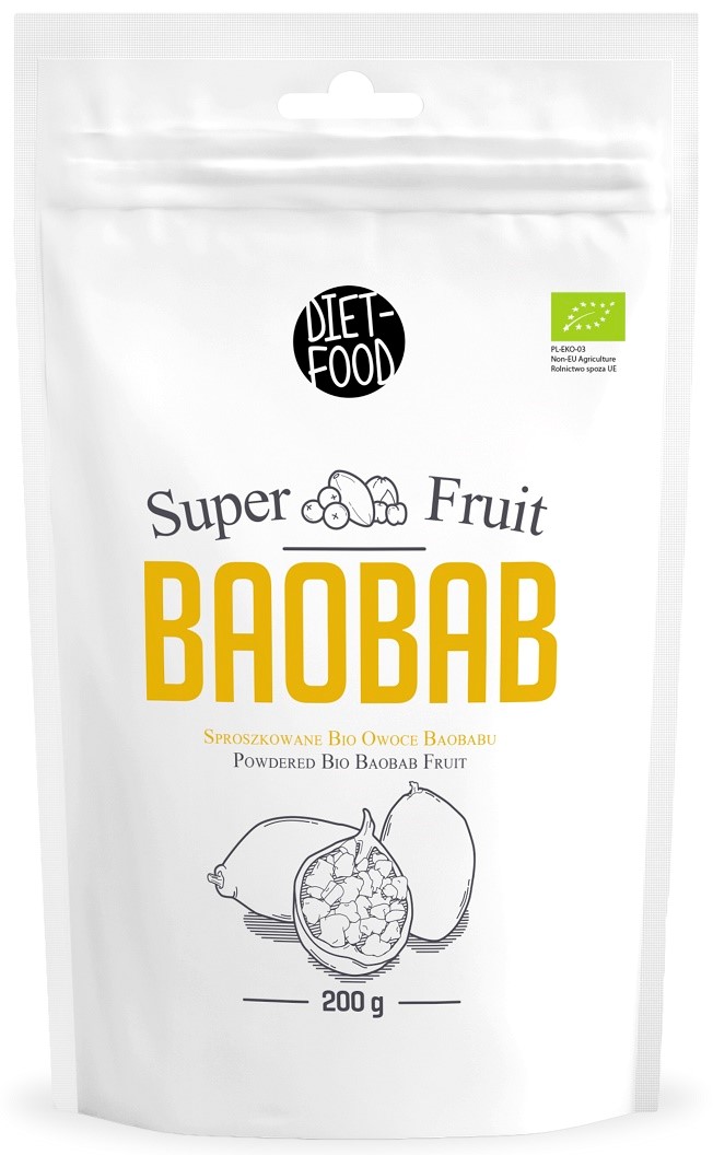 Baobab Sproszkowany Bio 200 G - Diet-Food