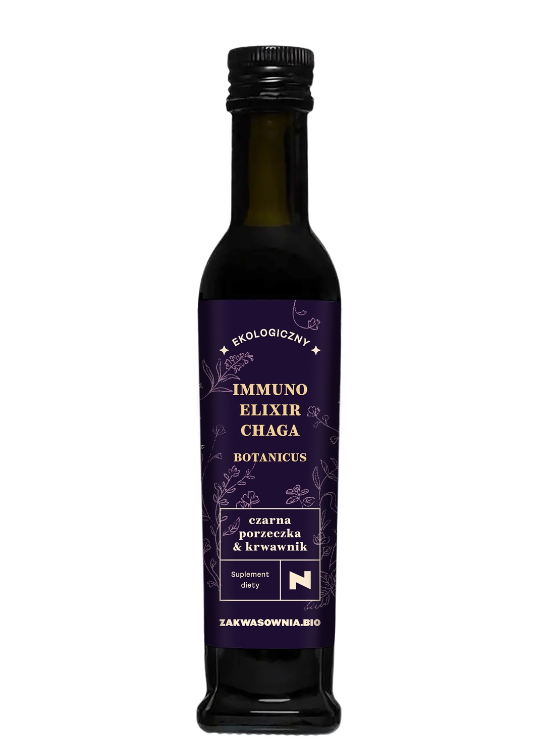 Eliksir Na Odporność Chaga Botanicus Z Porzeczką I Krawnikiem Bio 250 Ml - Zakwasownia (Fermentz)