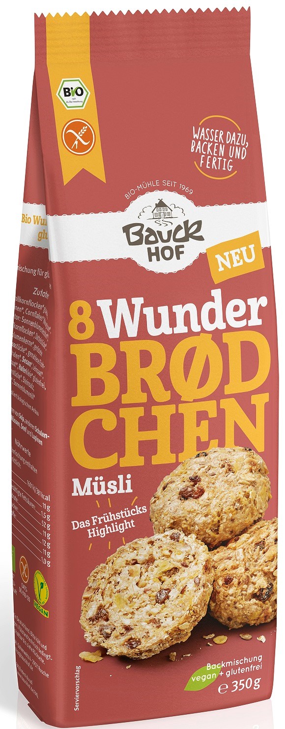Mieszanka Do Wypieku Bułek Z Musli Bezglutenowa Bio 350 G - Bauck Hof