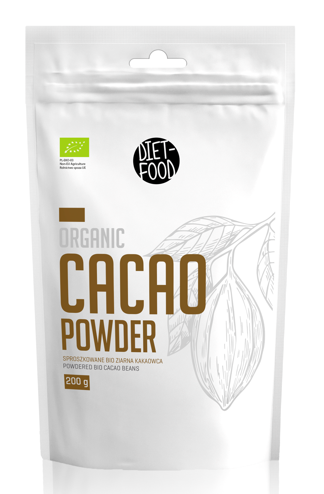 Kakao Sproszkowane Bio 200 G - Diet-Food