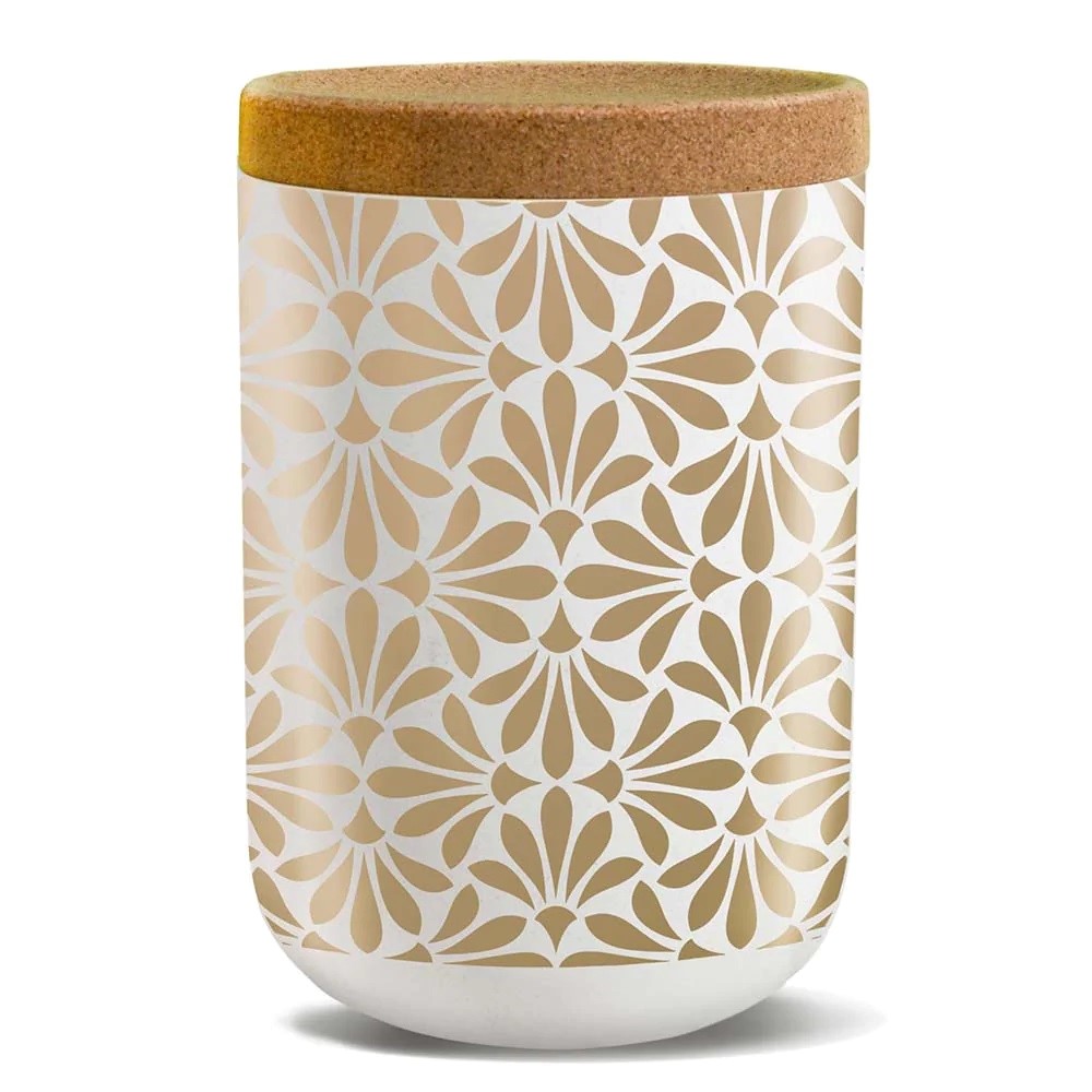 Pojemnik Z Tworzywa Pla Z Korkową Pokrywką Golden Tiles 1000 Ml - Chic-Mic