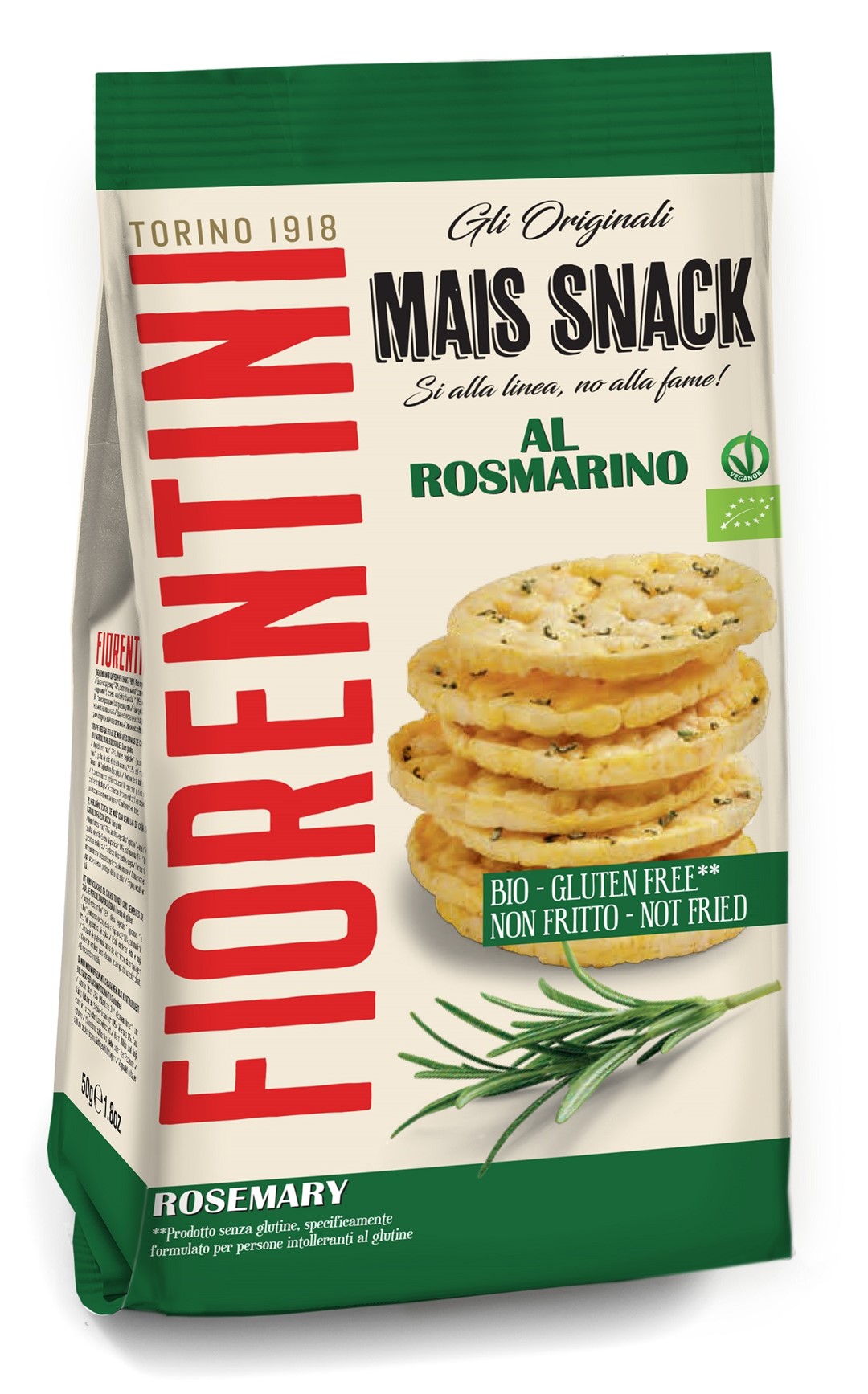 Krążki Kukurydziane Z Rozmarynem Bezglutenowe Bio 50 G - Fiorentini