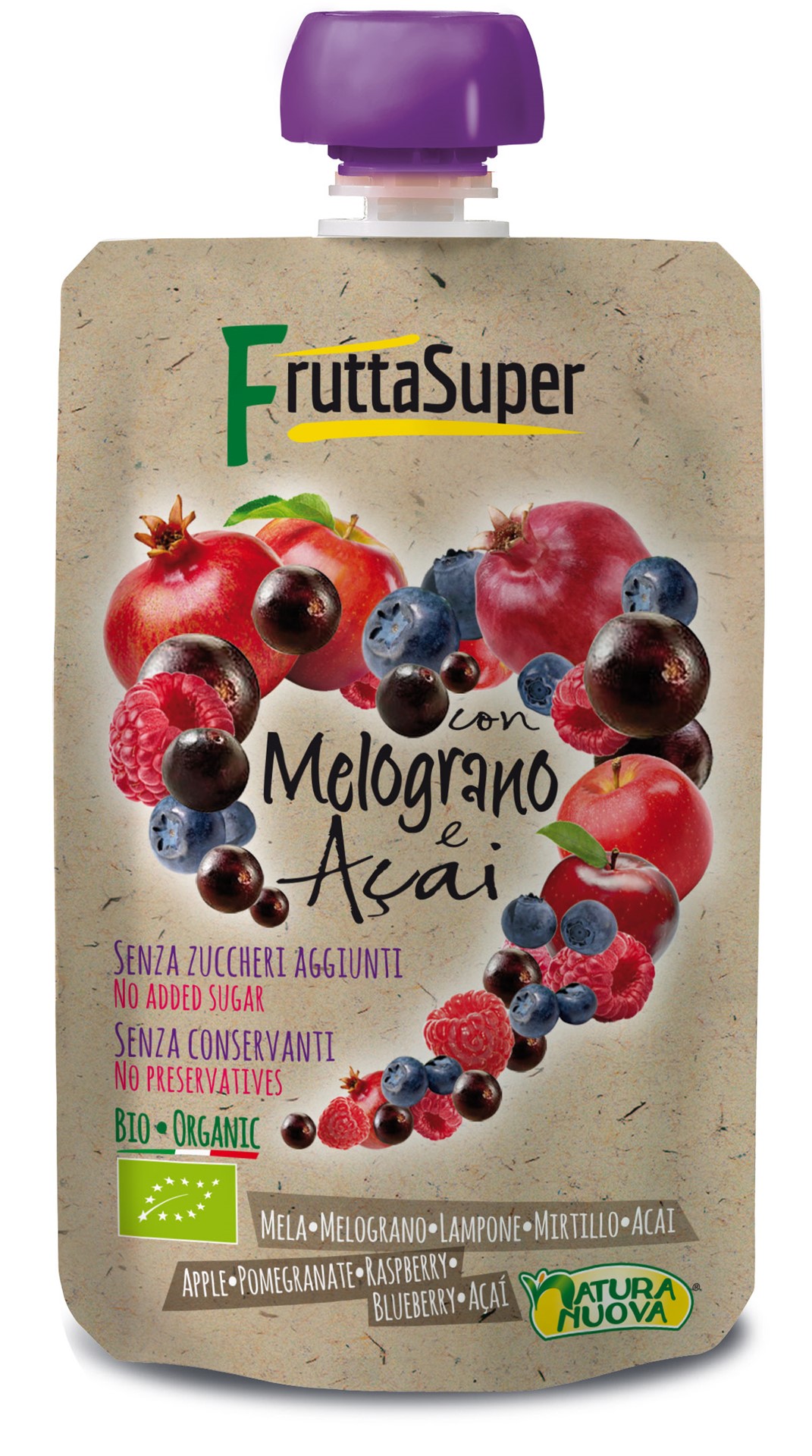 Przecier Owocowy Granat - Acai Bez Dodatku Cukrów Bio 120 G - Natura Nuova (Frutta Super)