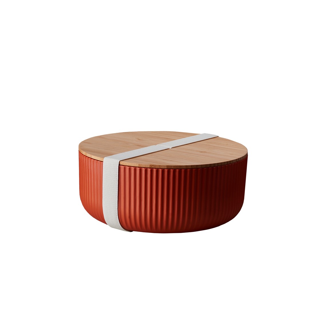 Miska Z Tworzywa Pla Z Bambusową Pokrywką Terracotta - Chic-Mic