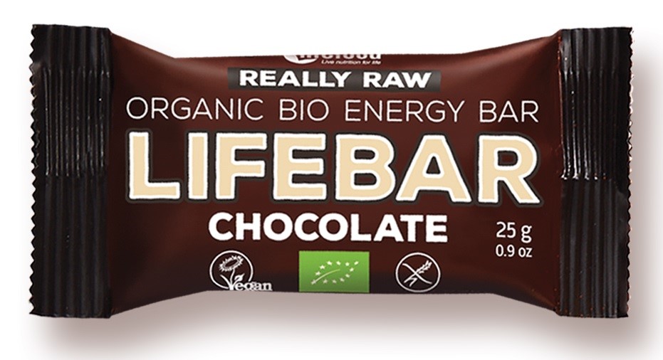 Baton Daktylowo - Orzechowy Z Czekoladą Raw Bez Dodatku Cukrów Bezglutenowy Bio 25 G - Lifefood