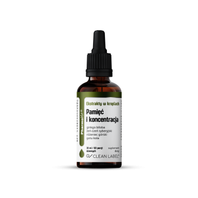Ekstrakty W Kroplach Na Pamięć I Koncentrację Bezglutenowe 30 Ml - Pharmovit (Clean Label)