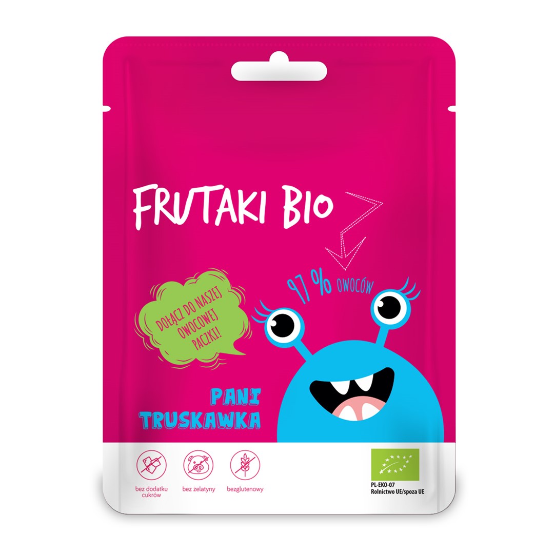 Żelki Pani Truskawka Bez Dodatku Cukrów Bezglutenowe Bio 50 G - Frutaki