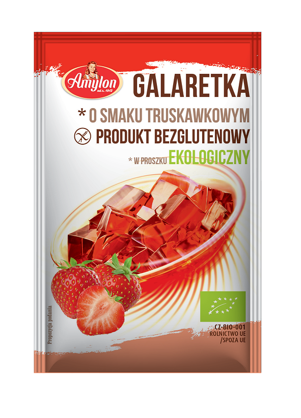 Galaretka O Smaku Truskawkowym Bezglutenowa Bio 40 G - Amylon