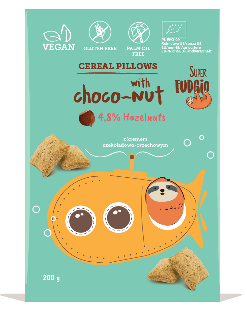 Poduszki Zbożowe Z Kremem Czekoladowo - Orzechowym Bezglutenowe Bio 200 G - Me Gusto (Super Fudgio)