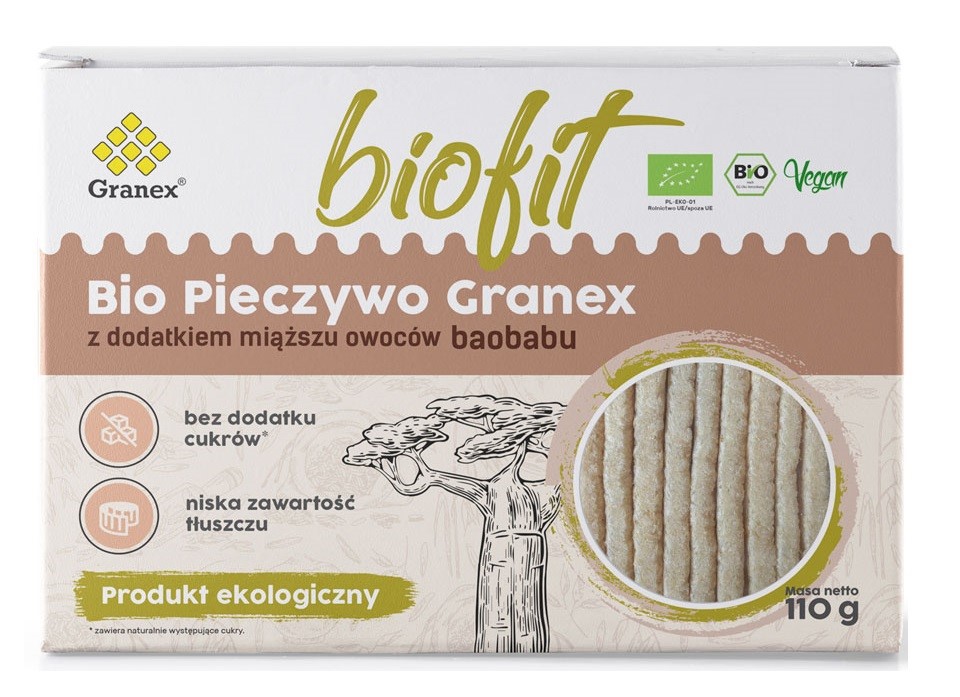 Pieczywo Chrupkie Z Miąższem Z Owoców Baobabu Bez Dodatku Cukru Bio 110 G - Granex