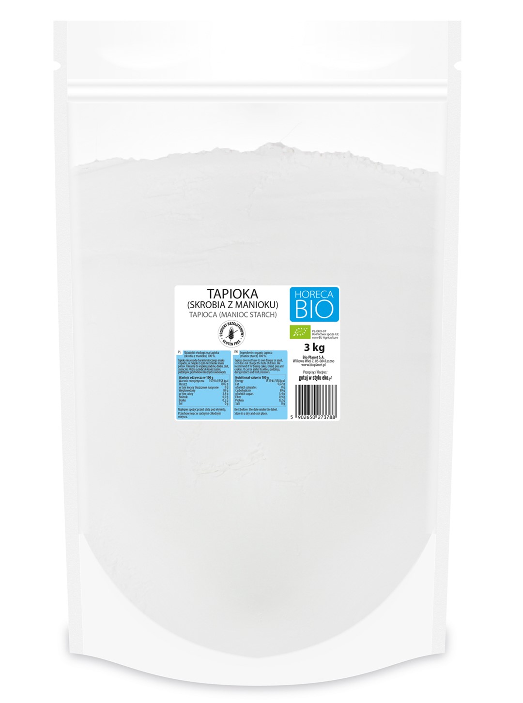 Tapioka (Skrobia Z Manioku) Bezglutenowa Bio 3 Kg - Horeca