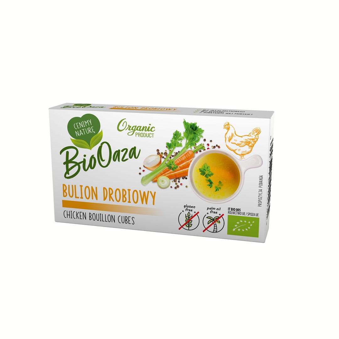 Bulion - Kostki Drobiowe Bez Dodatku Cukrów Bezglutenowe Bio (6 X 11 G) 66 G - Biooaza