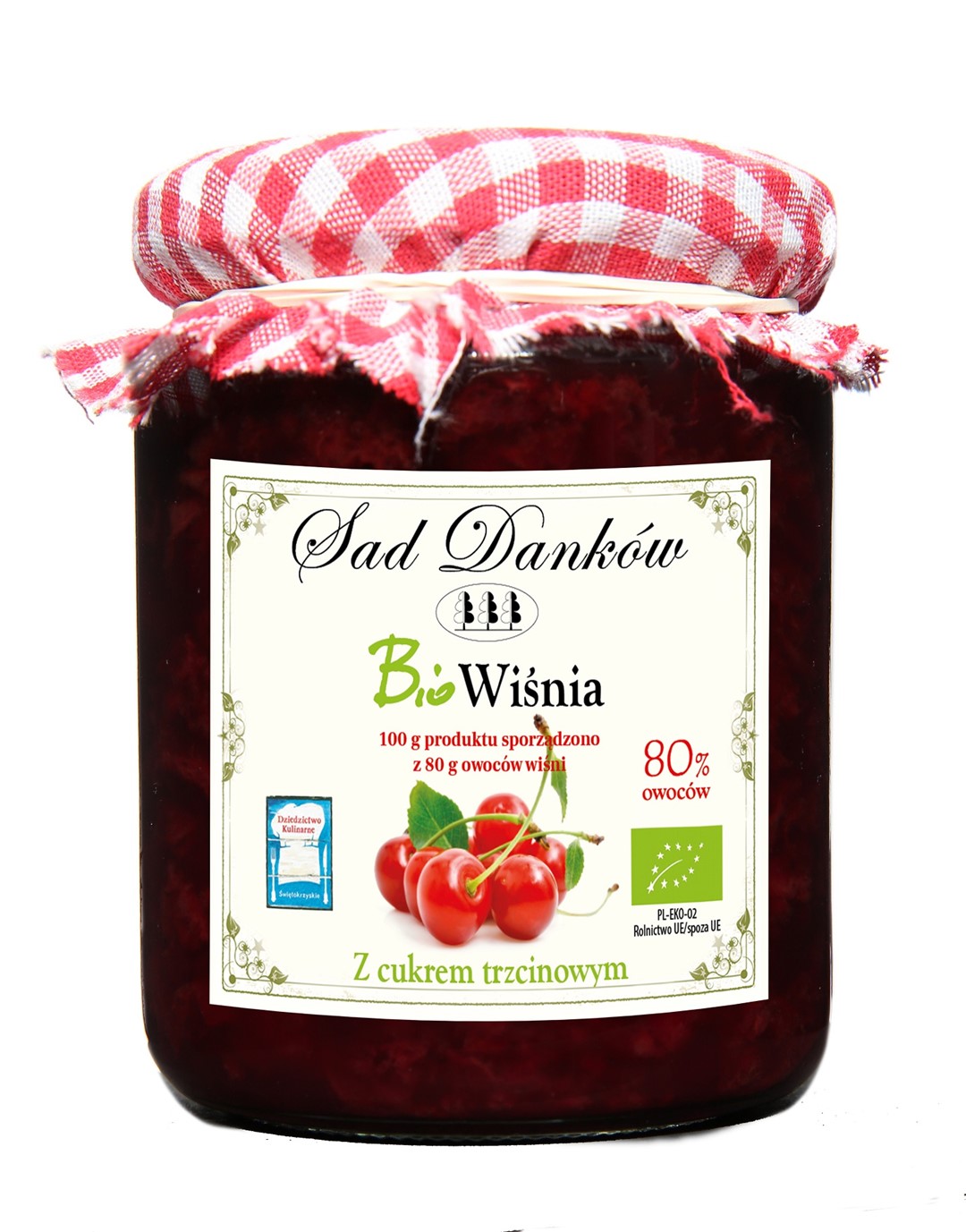 Wiśnia 80 % Z Cukrem Trzcinowym Bio 270 G - Sad Danków