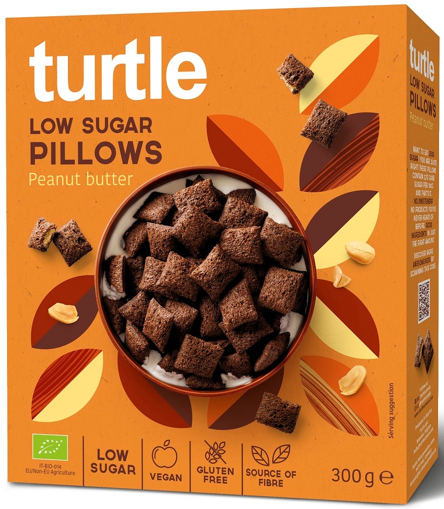 Poduszki Zbożowe Z Kremem Z Orzeszków Ziemnych Niska Zawartość Cukrów Bezglutenowe Bio 300 G - Turtle