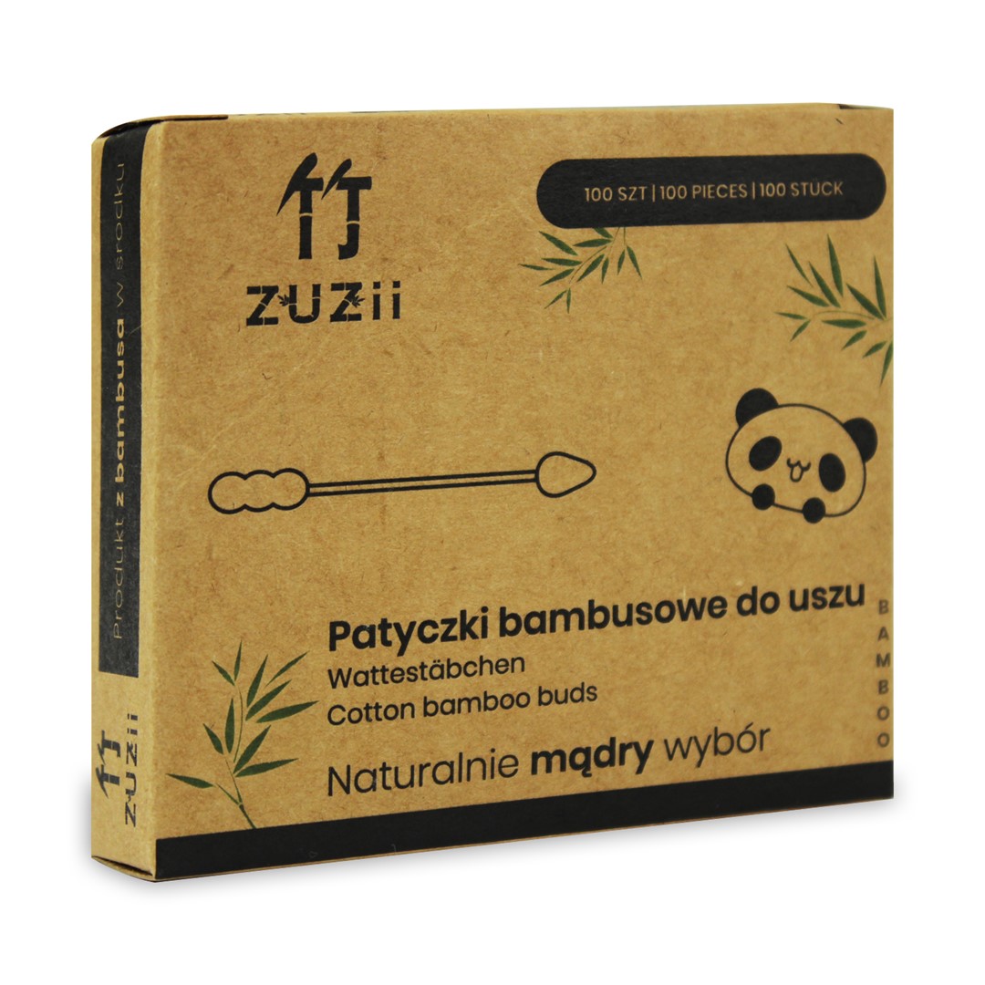 Patyczki Higieniczne Bambusowe Z Bawełną (Bałwanek - Szpic) 100 Szt. - Zuzii