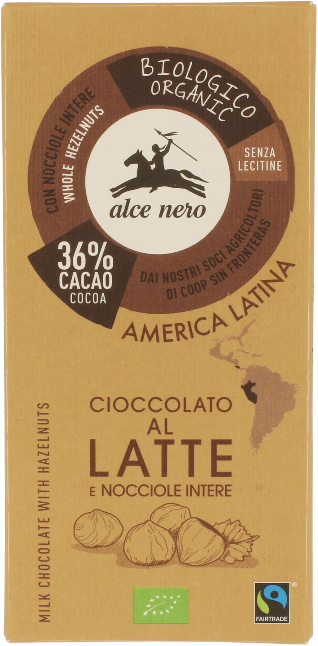 Czekolada Mleczna Z Orzechami Laskowymi Fair Trade Bio 100 G - Alce Nero