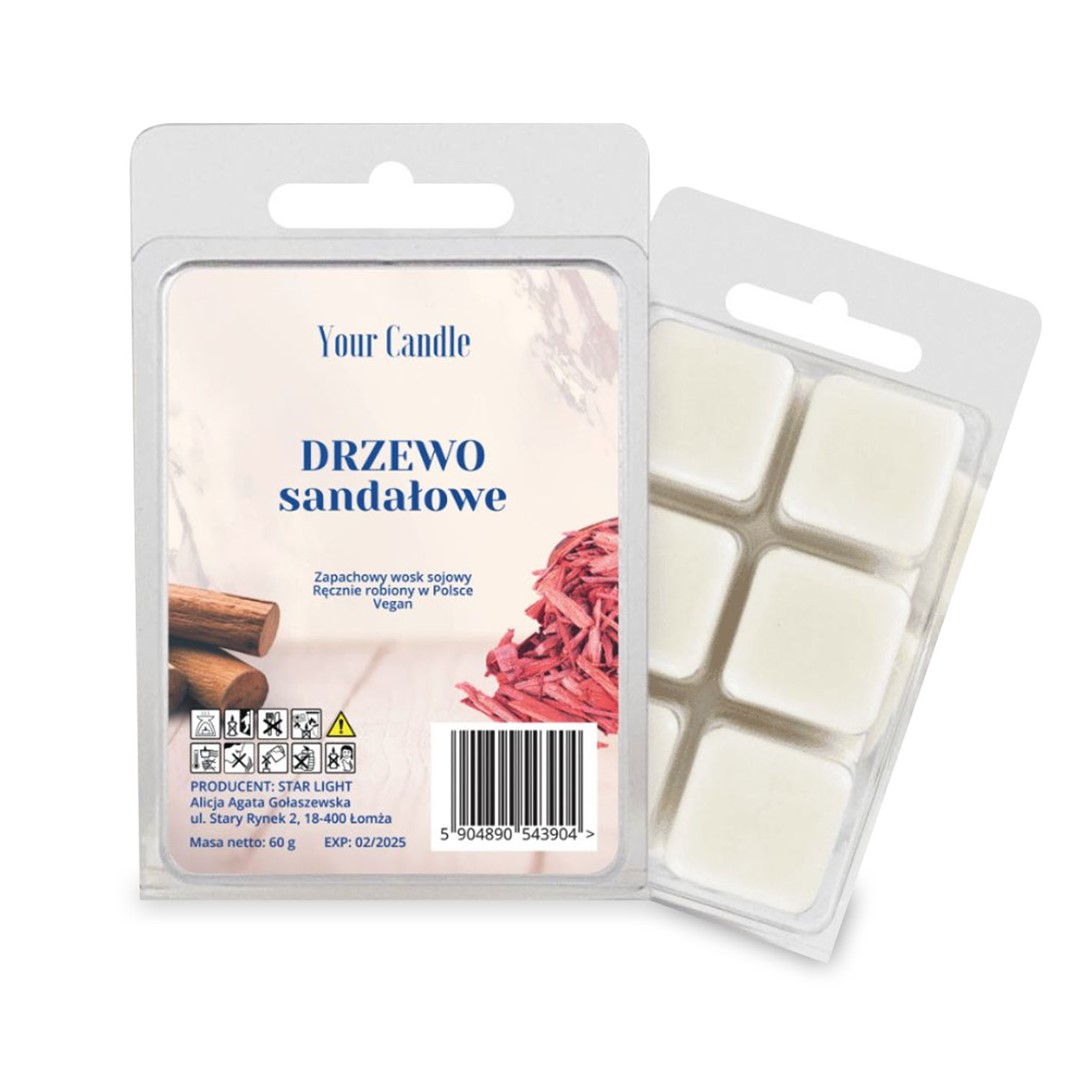 Wosk Zapachowy Sojowy Drzewo Sandałowe (6 X 10 G) 60 G - Your Candle