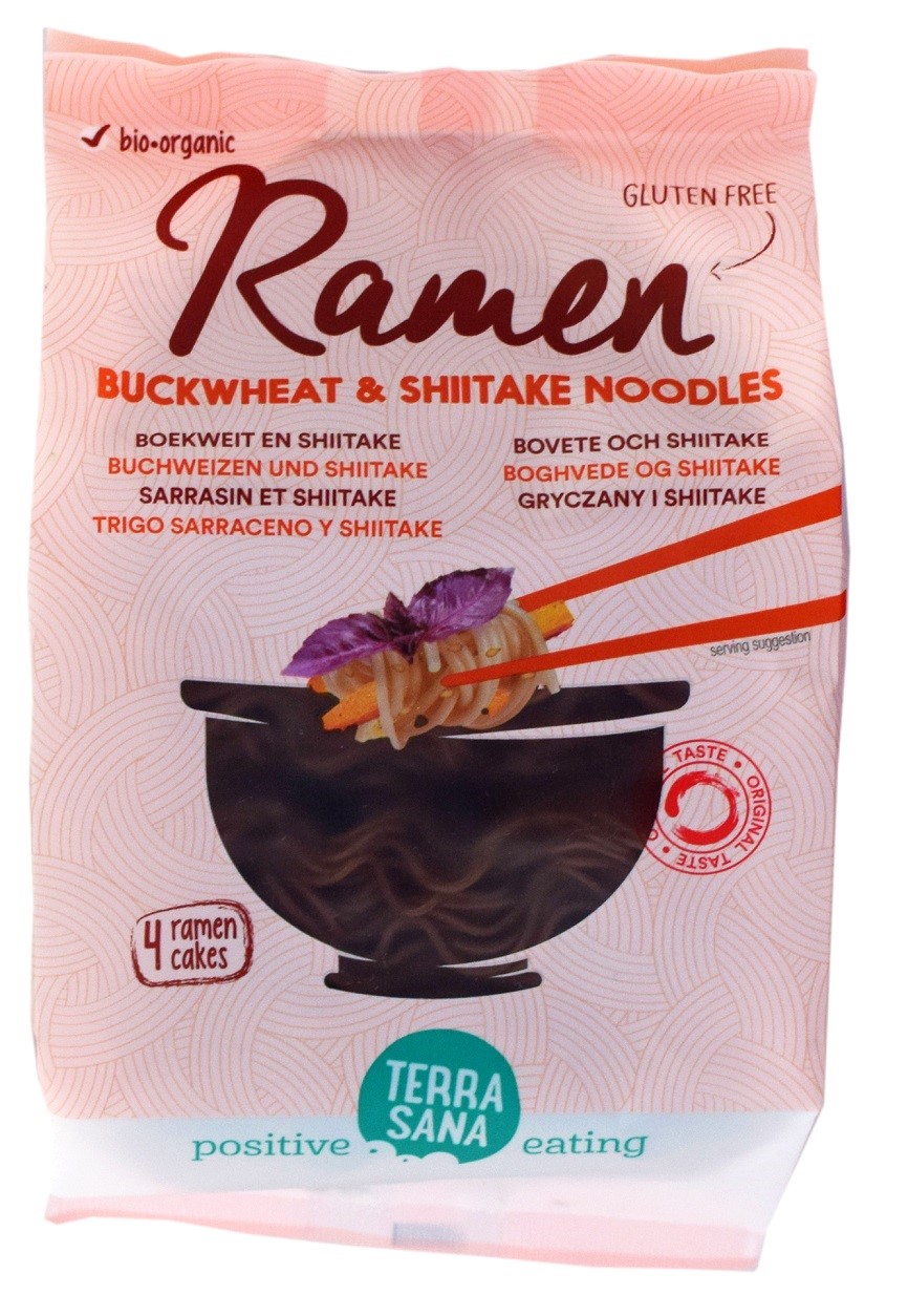Makaron Ramen Gryczany Z Shiitake Bezglutenowy Bio 280 G - Terrasana