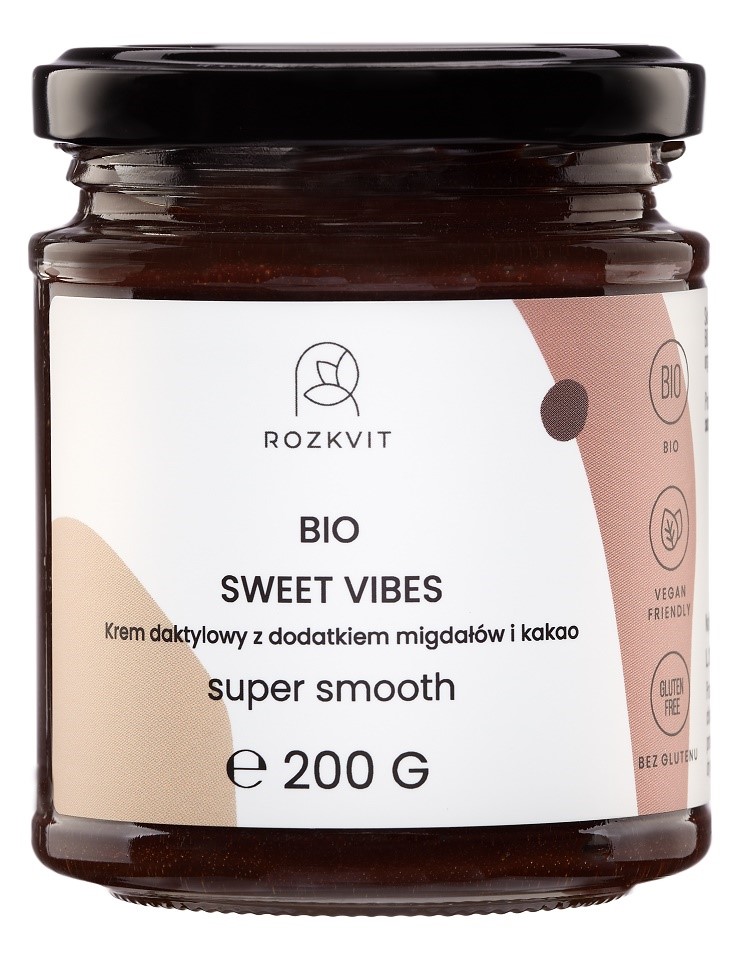 Krem Daktylowy Z Migdałami I Kakao (Sweet Vibes) Bezglutenowy Bio 200 G - Rozkvit