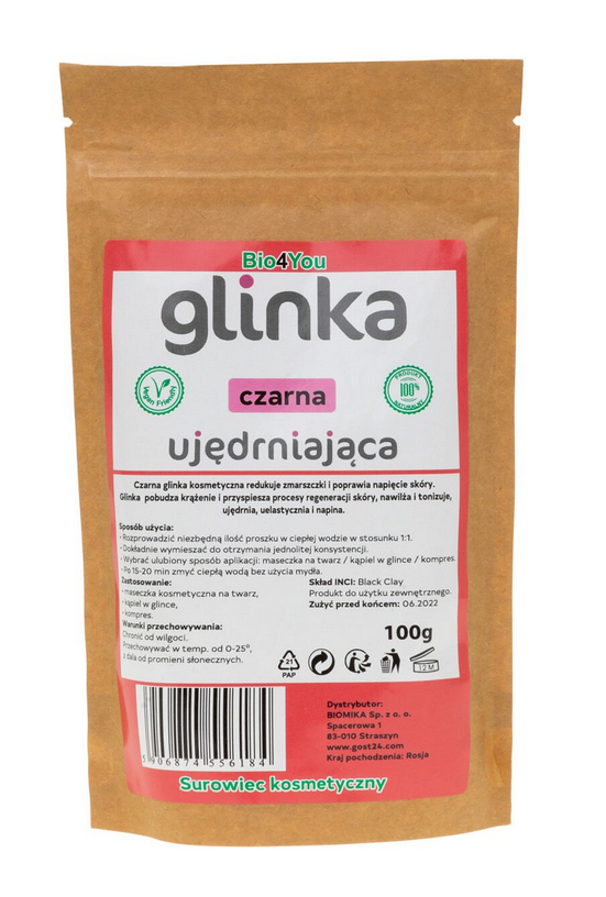 Glinka Kosmetyczna Czarna Ujędrniająca 100 G - Biomika (Bio4You)