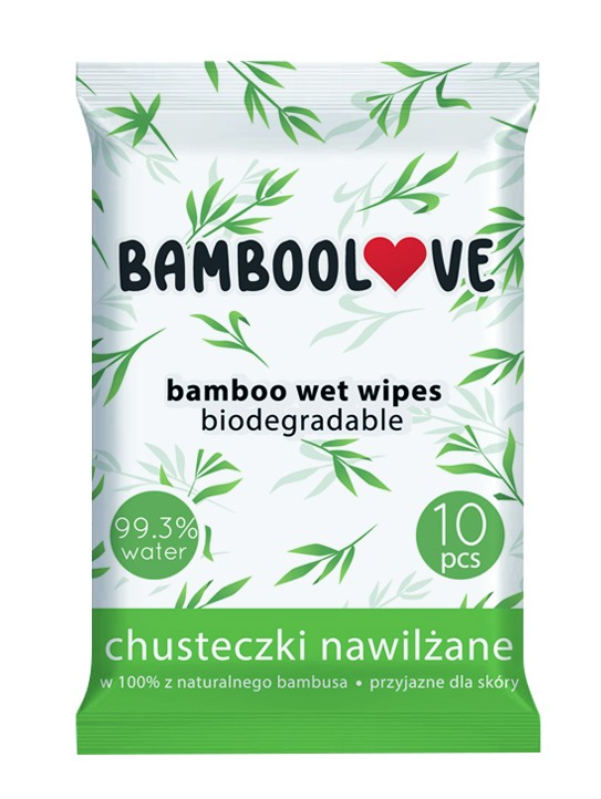 Chusteczki Bambusowe Nawilżane 10 Szt. - Bamboolove