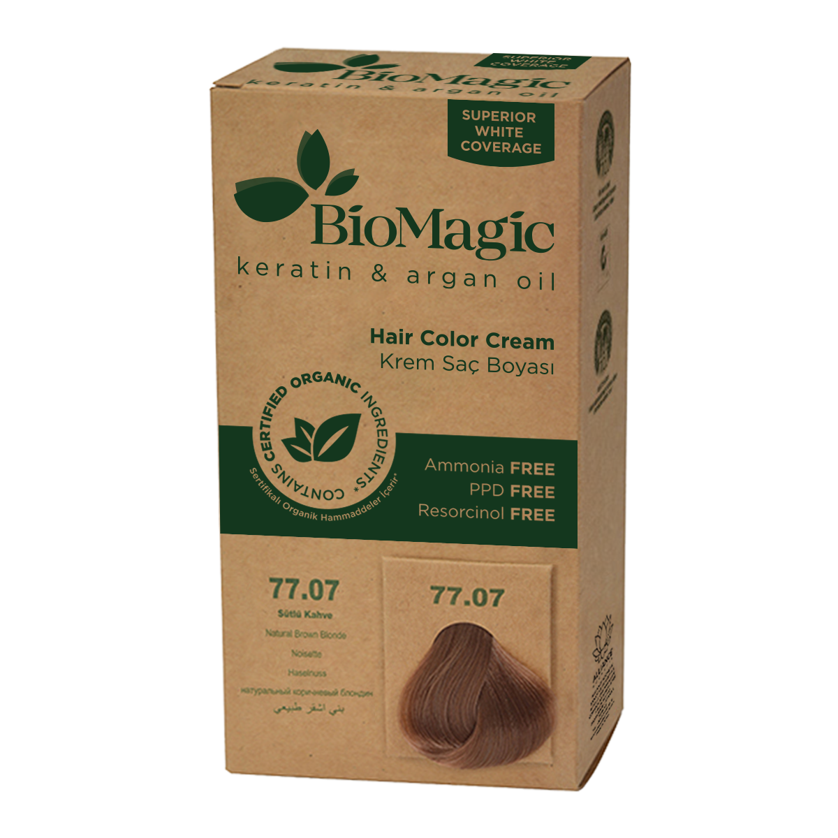Farba Do Włosów Brązowy Blond (77.07) 250 G - Biomagic