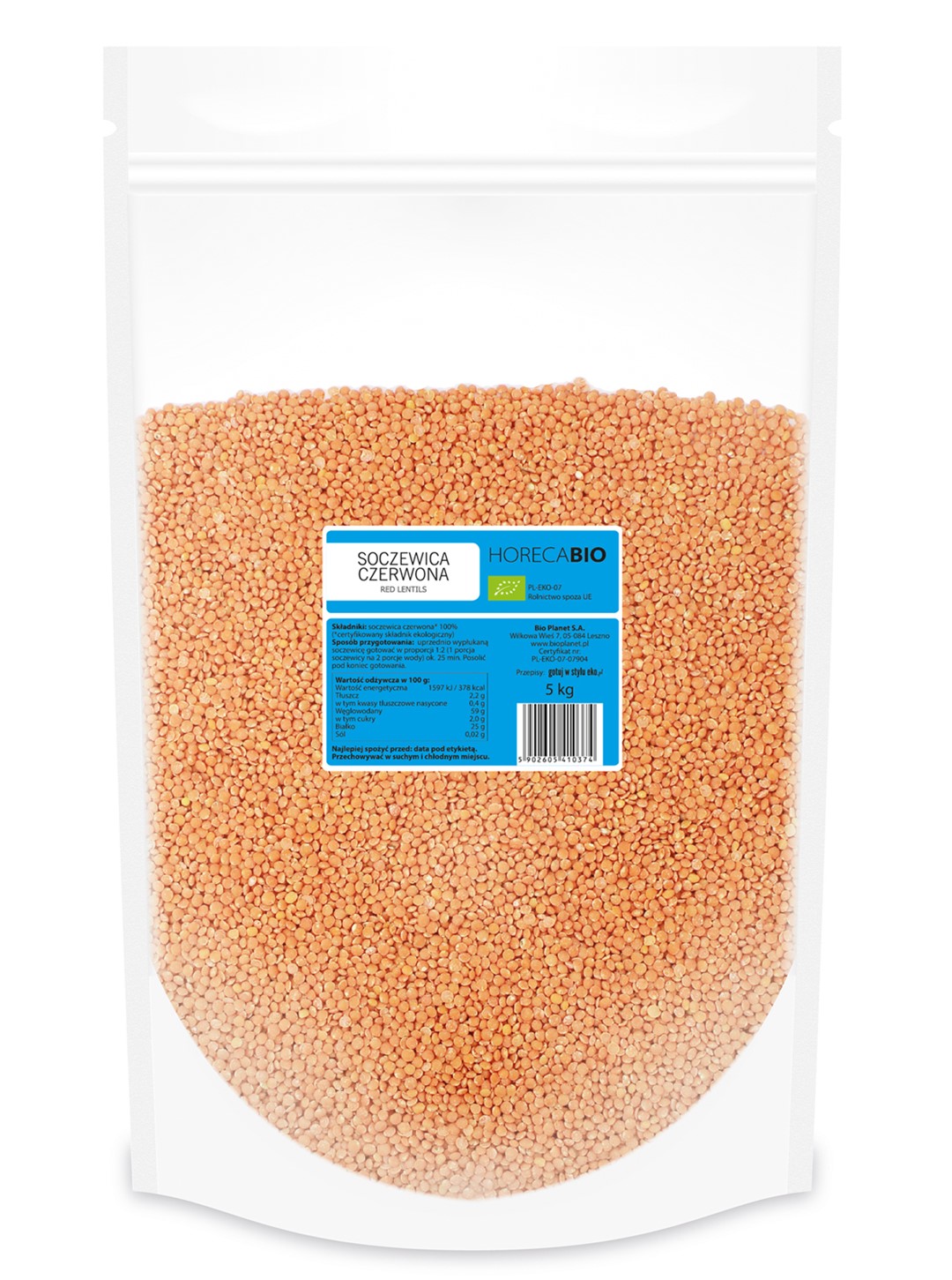 Soczewica Czerwona Bio 5 Kg - Horeca